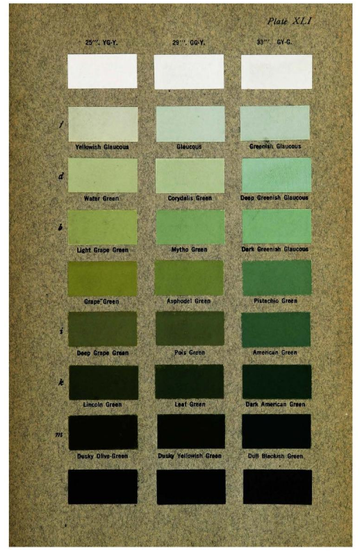 Figure 12: A page from Ridgway’s 1912 Color Standards and Color Nomenclature